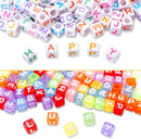 Augshy 1400pcs 5 Color Cube Alphabet Bead,Letter Beads DIY Activity Craft — 2