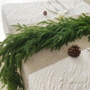2 Pcs 6 Ft Christmas Norfolk Pine Garland with Lights for Mantle — 3
