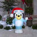 Gemmy 3.5 FT Bluey Christmas Inflatable with Santa Hat – Lighted Airblown Blow Up Outdoor Yard Decoration — 2