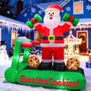 7FT Christmas Inflatable Santa Decorations, Santa on Treadmill with Dumbbells, Funny Fitness Santa Outdoor Blow Up Yard Decoration with Built-in LED Lights for Holiday Garden, Lawn, Patio — 1
