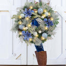 Wanna-CUL 24 Inch Pre-Lit Frozen Winter Christmas Wreath for Front Door — 2