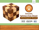 BSIRI Snake Puzzle Cube Classic Games (M Size) - 3D Mind Puzzles for Adults in Hand with Wooden Cube Designs of Magic Game for Educational Brain Games for Challenges Brain Teasers Puzzles — 2