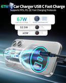 67W 3-Port Super Fast Type C Car Charger USB C for Samsung S26 S25 S24 S23 photo 2