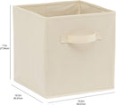 Amazon Basics Collapsible Fabric Storage Cubes Organizer with Handles, Sturdy Storage Bins for Organization, 10.5" x 10.5" x 11", Beige, 6-Pack — 4