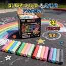 16 PCS Sidewalk Chalk for Kids -16 Colors, Non-Toxic Washable Jumbo Chalks — 3