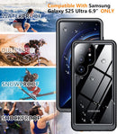 Temdan Designed for Samsung Galaxy S25 Ultra Case Waterproof, Built-in Lens & Screen Protector Military Grade Shockproof Dropproof IP68 Underwater Full Body Phone Case for Galaxy S25 Ultra 6.9"-Black — 2