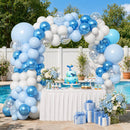 KARLURE Blue Balloon Arch Kit Garland with White Silver Confetti Balloons | Blue White Silver — 5