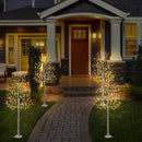 Set of 2 6 feet Lighted Birch Tree, 160 LED Warm White, for Home, Festival, Party, and Christmas Decoration, Indoor and Outdoor Use, 8 Functions — 6