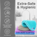 Silicone Sponges for Dishes - 4 Pack Dual-Sided Dish Scrubber - Food Grade, BPA Free Silicone Sponge & Housecleaning — 6