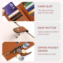 yiijay Women's Wallets RFID Blocking Leather Trifold Clutch Wallet Credit Card Holder Ladies Travel Wallet Purse with Passport/Pen Holder — 3