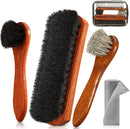 4Pcs Shoe Shine Kit, Horsehair Brush for Cleaning and Polishing — 1