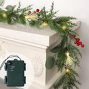 DR.DUDU 6FT Christmas Garland with Lights Mantel Decorations — 1