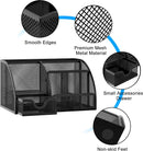 EasyPAG Mesh Desk Organizer with Drawer Multi-functional Pen Holder Stationery Organizer for Office School Supplies 6 Compartments Dorm Organizers and Storage for Desk, Black — 3