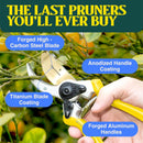 Haus & Garten ClassicPRO 8.5" Premium Titanium Bypass Garden Shears - Use as Pruners, Pruning Shears for Gardening, Hand Pruners, Handheld Garden Clippers Scissors Tool | Yellow Non Slip Soft Grips — 3