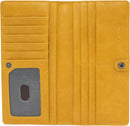 Alldaily Ultra Slim Thin Women Wallet RFID Blocking Credit Card Holder Bifold Long Ladies Billfold (Yellow)