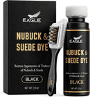 Eagle Nubuck & Suede Dye Black with Applicator & 3-Way Suede Brush - Suede Color Restorer for Shoes, Boots, Jackets, Purses & More — 1