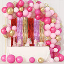 Voircoloria Valentine Foil Fringe Backdrop Curtains,3.3x8.2ft, 3 Pack | 64 Red Champion and Pink — 5