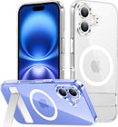 SPIDERCASE Magnetic for iPhone 16 Case,Built-in Kickstand,Clear — 1
