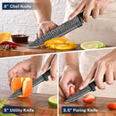 Gourmetop 3PCS Kitchen Knife Set with Cover, Sharp Black Knives for Cooking — 6