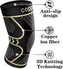 Copper Compression Knee Brace for Knee Pain Women & Men (2 Pack, Medium) — 2