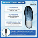 HAPAD Heel Lift 2 1/2" x 7/16" - Wool Felt Shoe Insert for Uneven Legs Pad - 1 Pack - 2 1/2" x 3/16" — 5