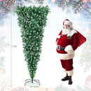 HAPPYGRILL 7.5FT Pre-Lit Upside Down Christmas Tree Snow Christmas Tree with 1100 Branch Tips, 400 LED Lights, 8 Lighting Modes, Artificial Xmas Tree for Holiday Decor — 8