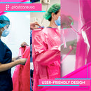 5 Pack Pink Medical Isolation Gowns Disposable Hospital-Grade Surgical Lab Coat for Women - Essential PPE for Dental & Medical Professionals By PlastCare USA — 5