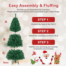 Goplus 6FT Artificial Christmas Tree Xmas Pine Tree with Solid Metal Legs Perfect for Indoor and Outdoor Holiday Decoration — 5