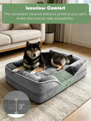 Spotted Play Orthopedic Dog Bed with Sides - Dog Sofa Beds for Medium Dogs, Supportive Foam Pet Couch Bed with Washable Removable Cover, Waterproof Lining and Non-Slip Bottom, Grey - M — 3