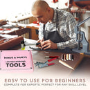 MINUS MUKYS Leather Working Kit Complete Leather Tools Set for Crafts Shoe Repair Kit Belts Includes Hole Puncher for Crafts Sewing Tools Awl Stitching Tool Cutting Mat Ideal for Beginners — 8