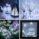 20 Pack Fairy Lights Battery Operated 7ft 20 LED Mini String Lights Twinkle Lights Silver Wire Firefly Starry Lights for Mason Jars Wedding Party Christmas Centerpiece Table Decorations, Cool White | [20 Pack] 7 Feet 20 LED — 5