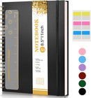 Spiral Notebook Journal 8.5” x 11”, A4 Large Notebooks for Women Men, College Ruled Lined Journal, 100 GSM Paper, Plastic Hardcover Spiral Bound Journals for Work School Note Taking Business, Black — 1