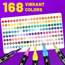 Pagather Acrylic Paint Markers, 168 Colors Dual Tip Fine & Brush Pens Set — 3