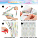ZATAYE 2 Pack Laser Silver New Years Eve Foil Curtain Streamer Decorations | 2 PCS — 3