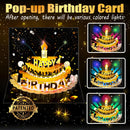 Pop Up Birthday Cards for Men, LED Light & Music Blow The Candle | Black — 2