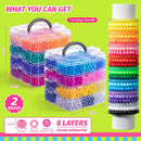 Simetufy 10000PCS Pony Beads Bulk 48 Colors Rave Kandi Bracelet Making Kit — 3