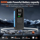 Y34 Tire Inflator Portable Air Compressor,4X Faster Inflation,6000mAh Cordless/12V DC 150PSI Air Pump with Digital Pressure Gauge for Car,Motorcycle,Bike,Ball Gifts for Men — 3