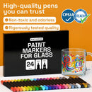 ARTISTRO 24 Glass Acrylic Paint Marker Pens - Glass Painting Kit | 24 Glass Markers — 7