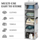 Simple Houseware 5 Shelf Hanging Closet Organizer, Gray — 5