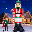 12 Ft by 5.9 Ft Christmas Inflatables Nutcracker Outdoor Decorations, Giant Christmas Blow up Hold Candy Cane Built in LED Lights, Xmas Inflatable Decor Holiday Party Yard Garden Lawn — 1