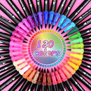 120 Colors Dual Markers Brush Pens, Art Markers Colored Pens for Adult Coloring Books, Brush and Fine Point Dual Tip Artist Colored Marker Set — 6