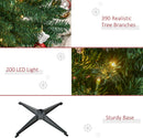 HOMCOM Noble Fir Artificial Pencil Christmas Tree Prelit 6' Green — 8