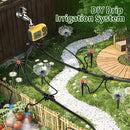 165FT Automatic Drip Irrigation System with Timer & Brass Connectors - DIY Garden Watering Kit for Raised Beds, Lawn & Greenhouse, 1/2" & 1/4" Blank Distribution Tubing | 11.61“ × 11.22” × 5.71“ — 5