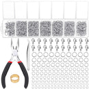 Paxcoo 1500Pcs Silver Jump Rings with Lobster Clasps and Jewelry Pliers for Jewelry Making Supplies Findings and… — 1