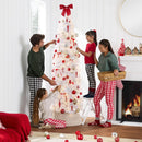Best Choice Products Pre-Lit White Pencil Christmas Tree, 6ft Slim Lighted Artificial Décor w/Incandescent White Lights, Skinny Tree, Metal Base — 3