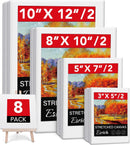 Stretched Canvases for Painting, 8PCS Multi Pack Canvas 3x5”, 5x7”, 8x10”, 10x12”(2 of Each), Acid-Free Wood Frame Blank Canvas, Art Canvas Pre Primed for Acrylic, Oil Painting, Tempera Paintings. | 8PCS-4sizes（2 of Each） — 1