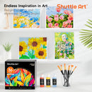Shuttle Art Acrylic Paint, 36 Colors Acrylic Paint Set with Brushes & Palette, 2oz/60ml Bottles, Rich Pigments Non-toxic for Artists Kids & Adults, Painting on Canvas Rocks Ceramic Wood | Regular | 2 Fl Oz (Pack of 36) — 8