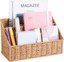 DINGTAI Woven Mail Organizer Countertop, 12 Inch Mail Organizer Basket for Bill and Pen, Farmhouse Desk organizers and storage — 1