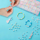 1400pcs Letter Beads, 4x7 mm Acrylic Alphabet Beads, Beads for Jewelry and Bracelet Making, in 28 Grid Box (White… — 7