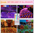 Pooqla RGB Christmas Net Lights Outdoor Mesh Lights 14.8x4.9 ft Green Wire — 2